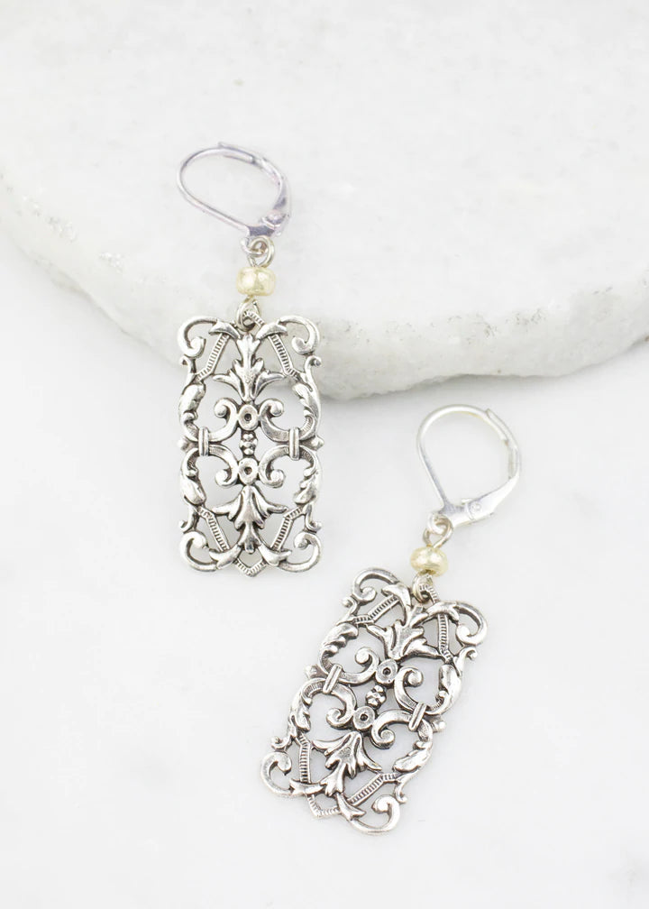 Grandmother's Buttons Baroque Dream Silver Earrings [PRE-ORDER] (Buy 2 Get 1 Free Mix & Match)