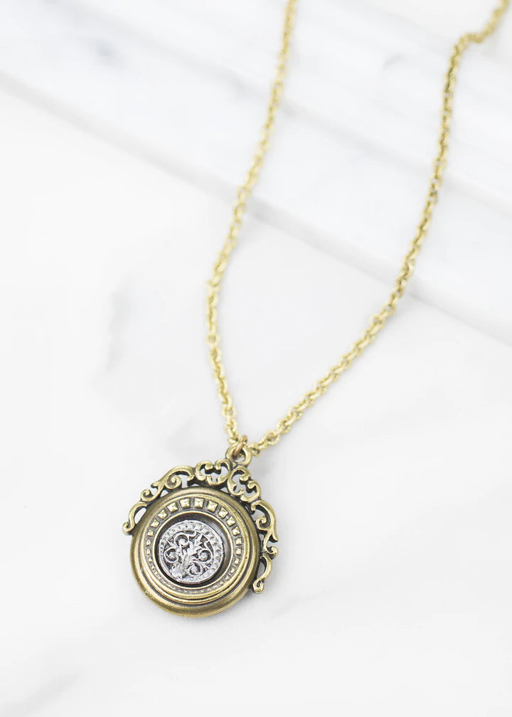 Grandmother's Buttons Glynis Necklace in Brass [PRE-ORDER] (Buy 2 Get 1 Free Mix & Match)