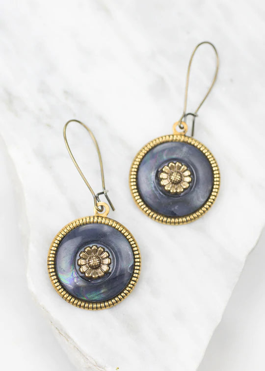 Grandmother's Buttons Ashes & Pearl Earrings [PRE-ORDER] (Buy 2 Get 1 Free Mix & Match)
