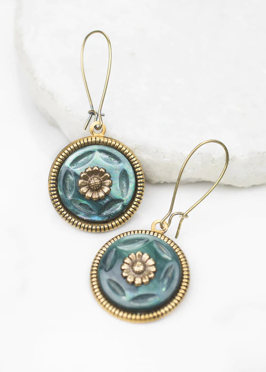 Grandmother's Buttons Amelia in Ivy Earrings [PRE-ORDER] (Buy 2 Get 1 Free Mix & Match)