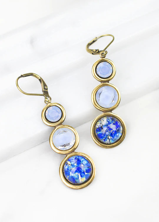 Grandmother's Buttons Blue Glass Medley Earrings [PRE-ORDER] (Buy 2 Get 1 Free Mix & Match)