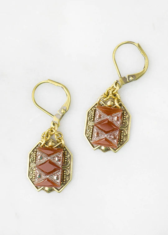 Grandmother's Buttons Mirabeau in Carnelian Earrings [PRE-ORDER] (Buy 2 Get 1 Free Mix & Match)