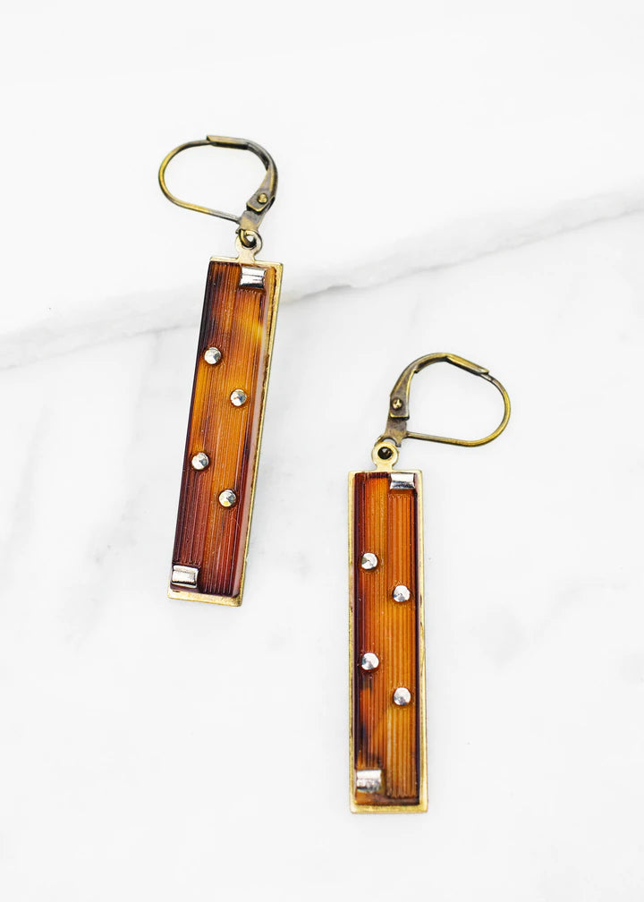 Grandmother's Buttons Deco Dots in Amber Earrings [PRE-ORDER] (Buy 2 Get 1 Free Mix & Match)