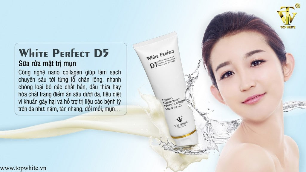 TOP WHITE ACNE FOAM CLEANSER WHITE PERFECT D5