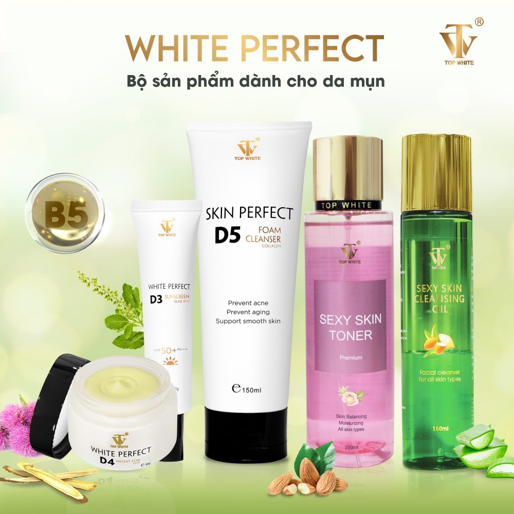 Top White PRODUCT SET FOR CLEANING SKIN, PREVENTING Blemishes, Dark Spots