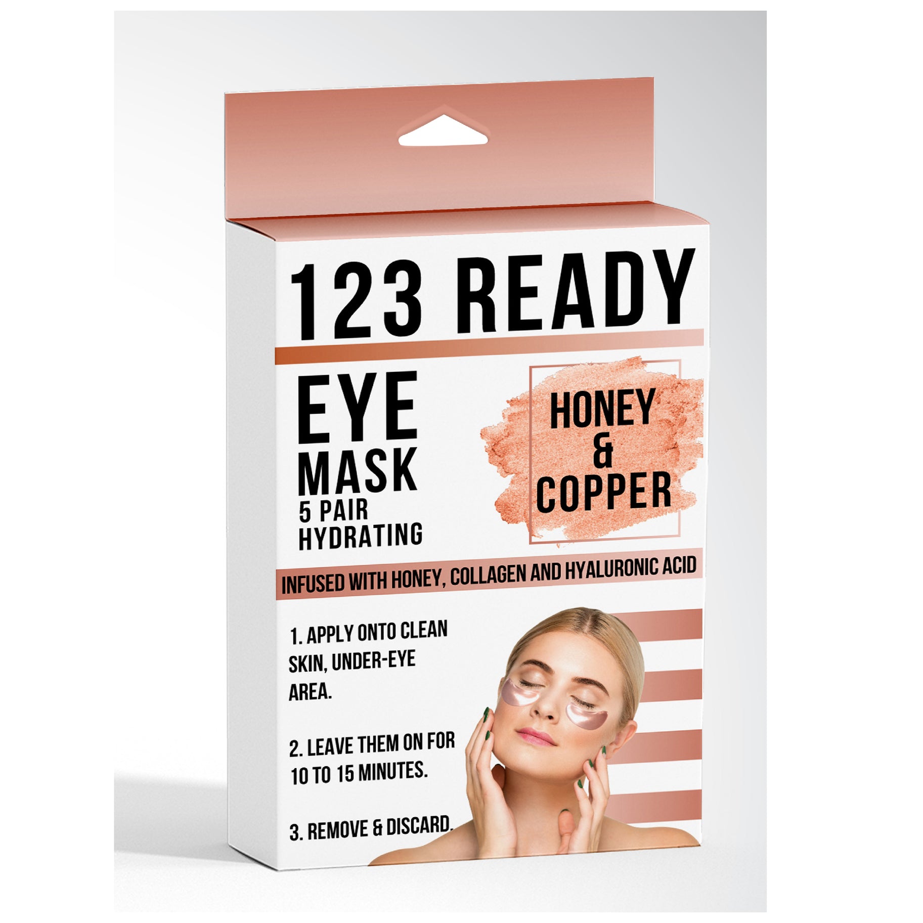 ZAQ Skin + Body Care 123 Ready Honey & Copper Hydrating Gel Eye Patches 5pc