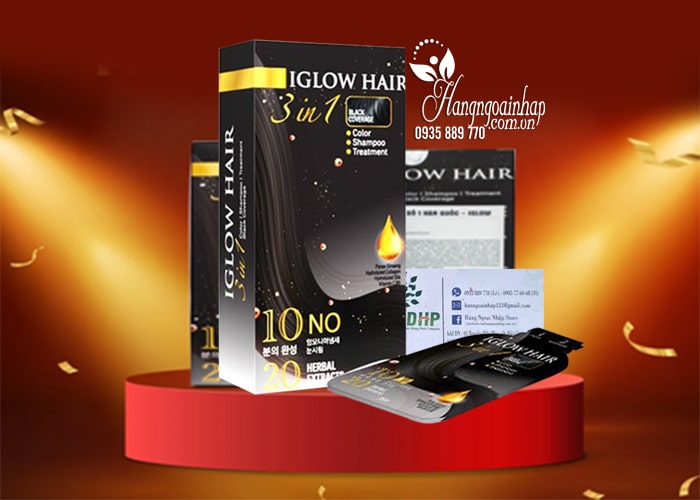 Iglow Hair 3in1 Black Coverage Shampoo - 15 ml