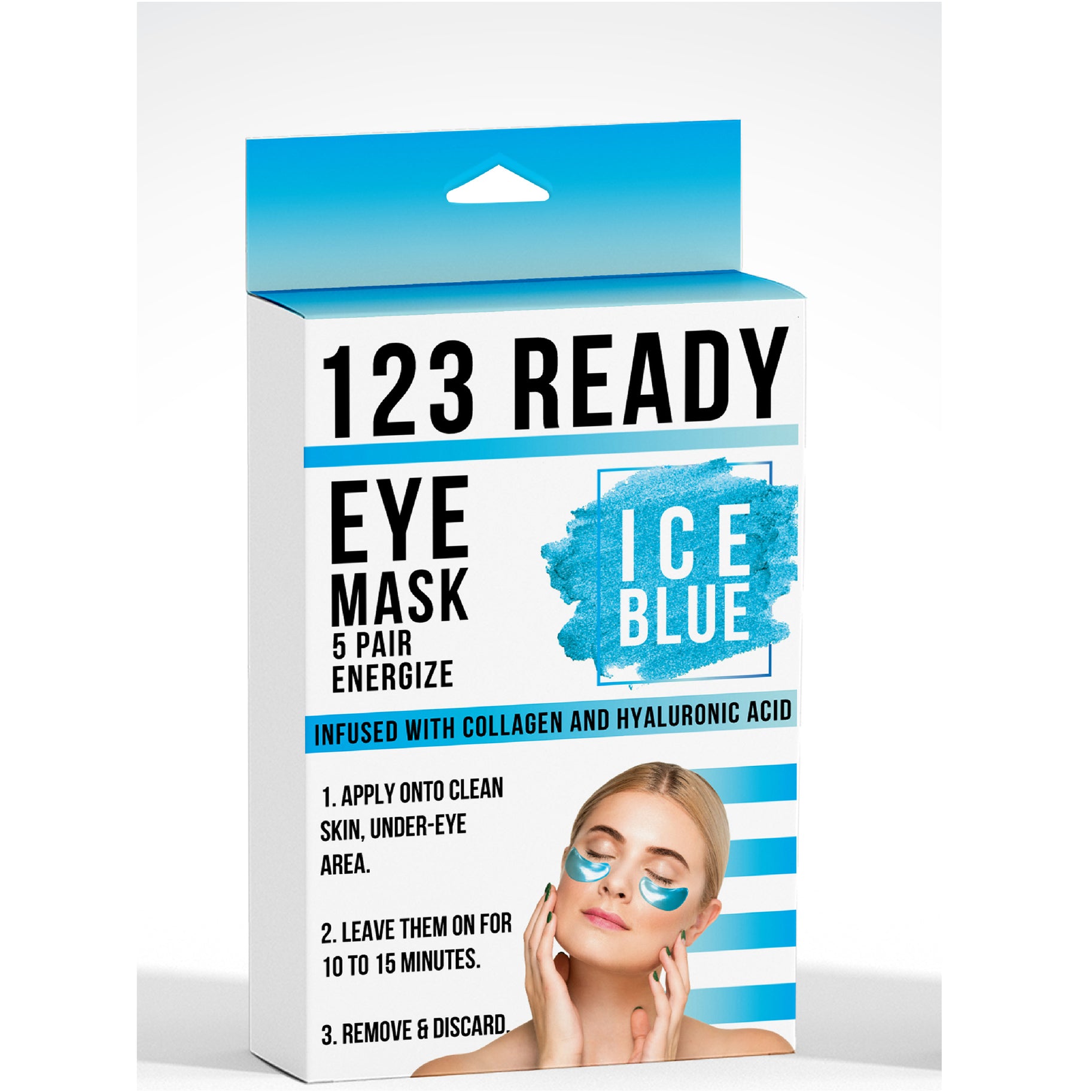 ZAQ Skin + Body Care 123 Ready Ice Blue Energize Gel Eye Patches