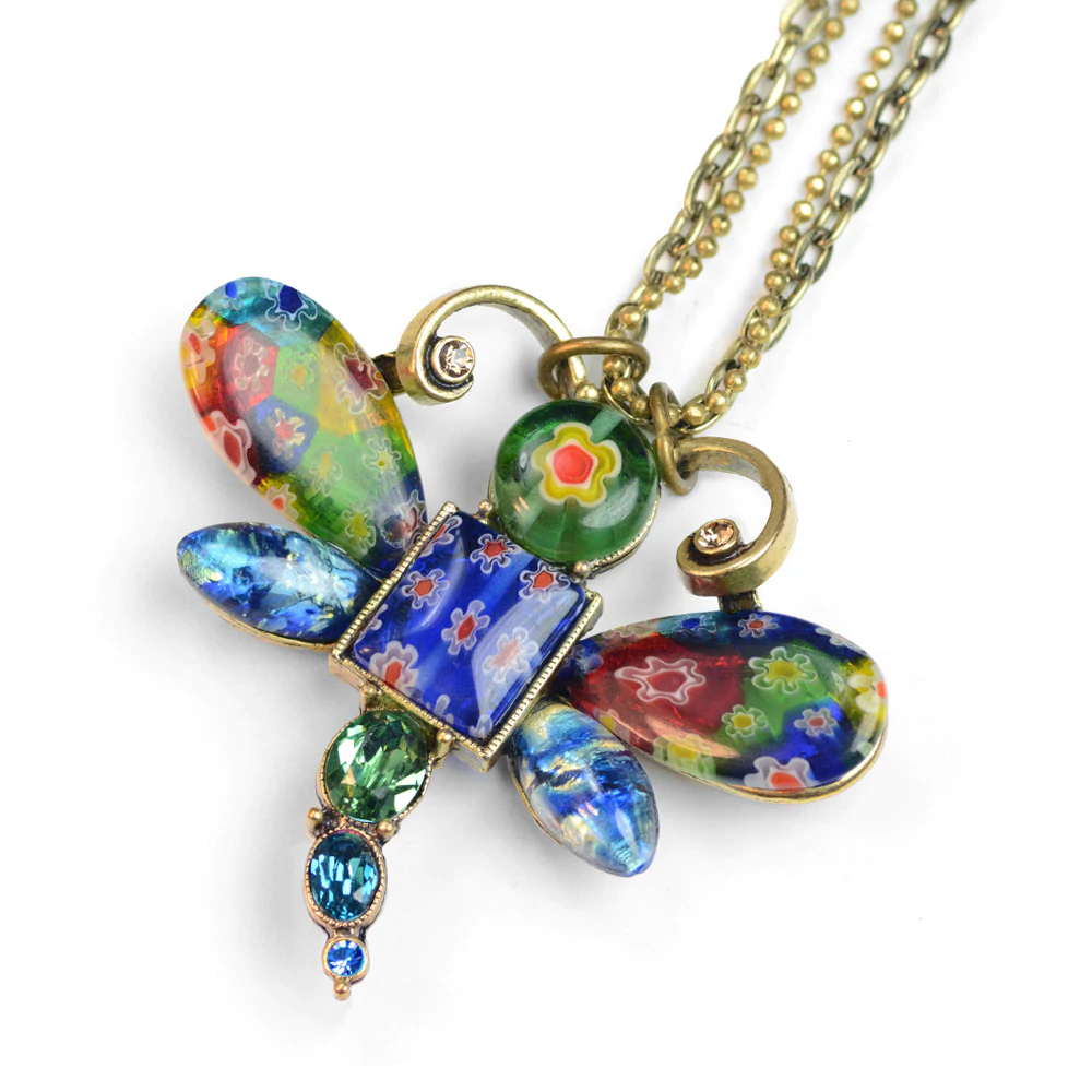 Sweet Romance Millefiori Glass Dragonfly Pendant Necklace (Buy 2 Get 1 Free Mix & Match)