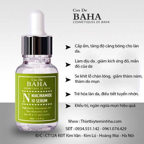 Cos de Baha Niacinamide 10% + Zinc 1% Serum 30 ml