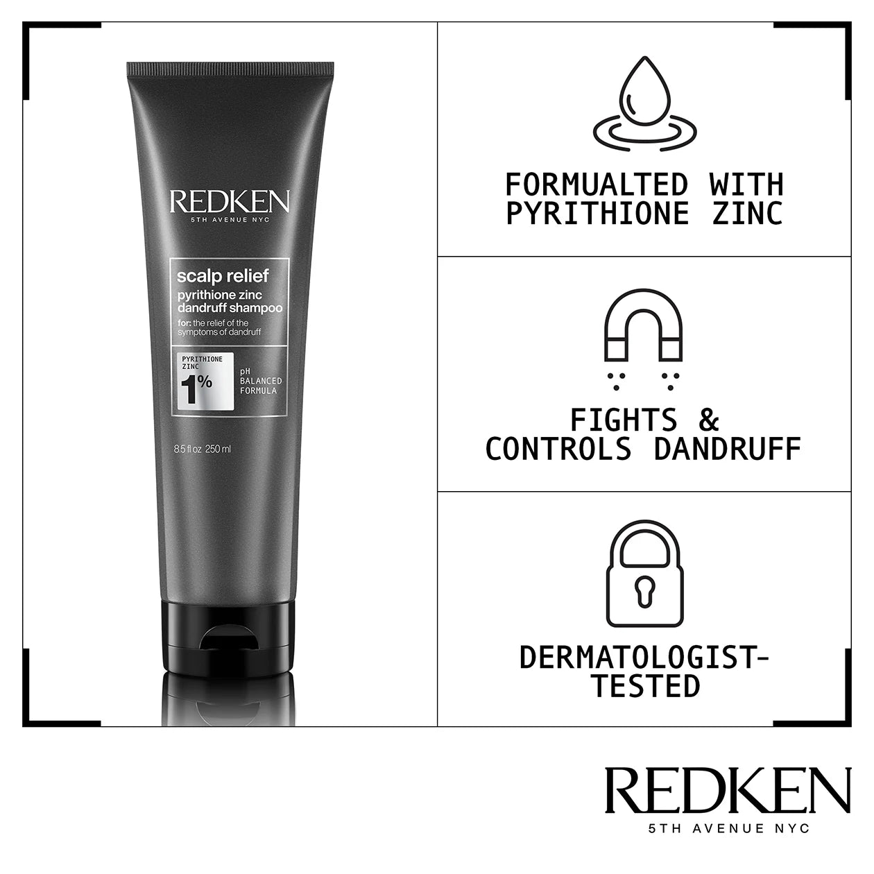 REDKEN SCALP RELIEF DANDRUFF CONTROL SHAMPOO - 8.5 oz (Buy 3 Get 1 Free Mix & Match)