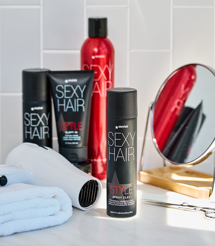 SexyHair Style Spray Clay Texturizing Hairspray Clay - 4.4 oz (Buy 3 Get 1 Free Mix & Match)