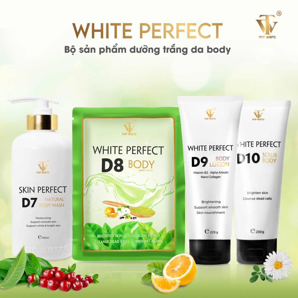 TOP WHITE WHITE BODY SKIN CARE SET