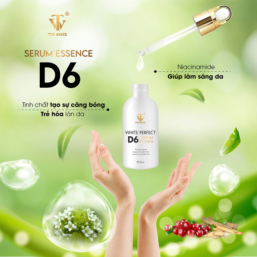 TOP WHITE WHITE PERFECT D6 SERUM ESSENCE TINH CHẤT TẠO SỰ CĂNG BÓNG TRẺ HÓA LÀN DA