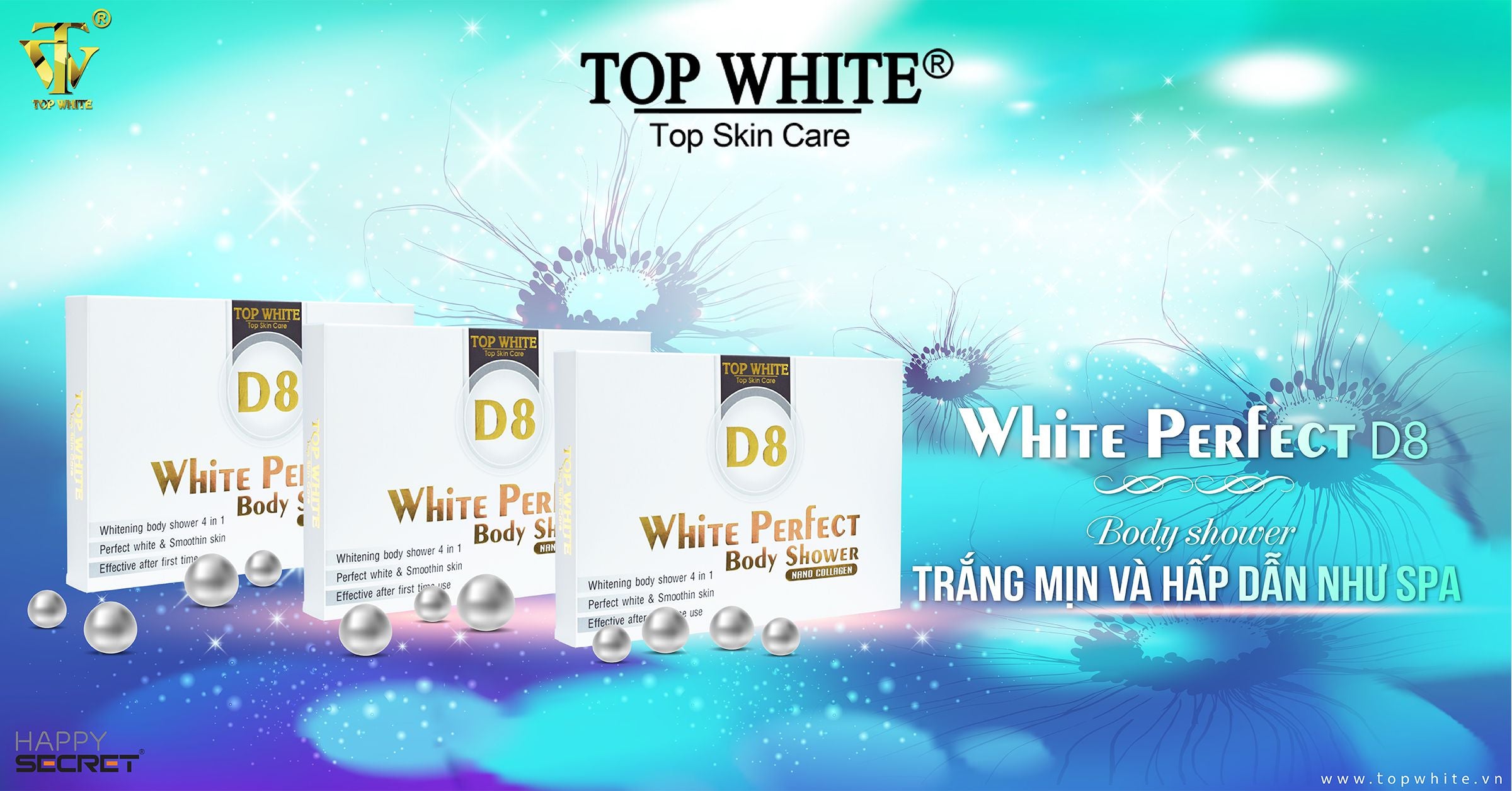 TOP WHITE WHITE BODY SKIN CARE SET