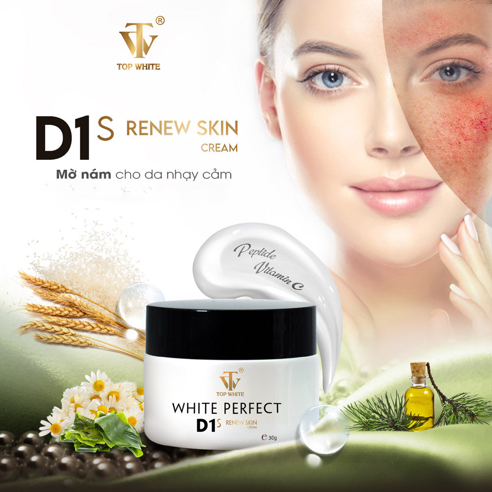 Top White White Perfect D1S Cream for melasma, freckles, age spots for sensitive skin