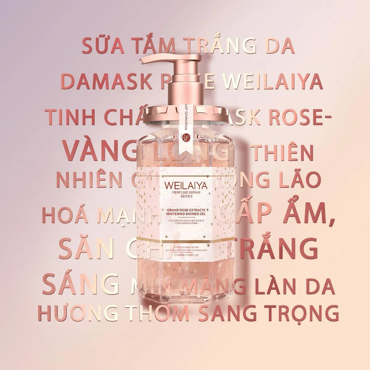 Weilaiya Grand Rose Extracts Whitening Shower Gel - 450 ml